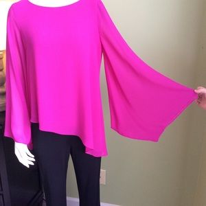 Pink asymmetrical blouse